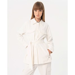 Surkana Plain Sahariana Jacket White
