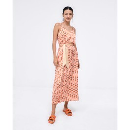 Surkana A721 Straps dress w. belt Orange